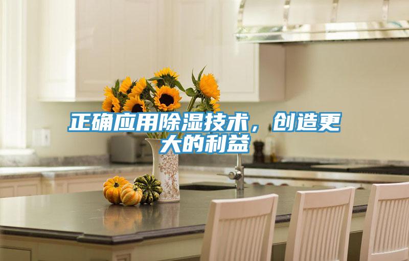 正確應用除濕技術，創造更大的利益