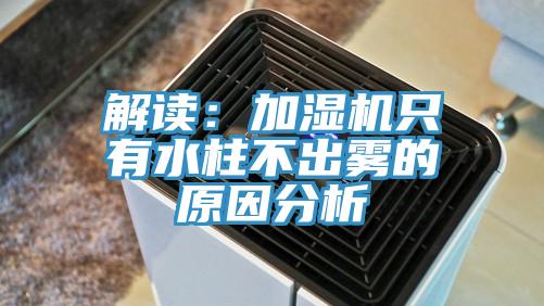 解讀：加濕機隻有水柱不出霧的原因分析