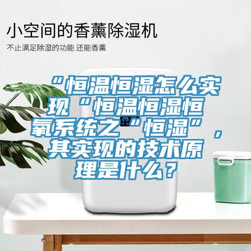 “恒溫恒濕怎麽實現“恒溫恒濕恒氧係統之“恒濕”，其實現的技術原理是什麽？