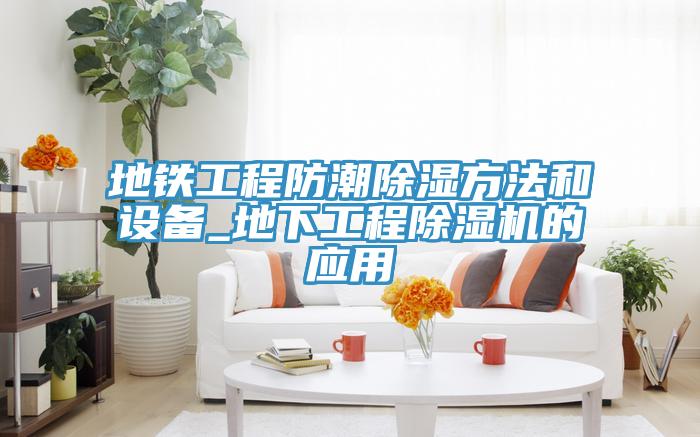 地鐵工程防潮除濕方法和設備_地下工程蘑菇视频网站的應用