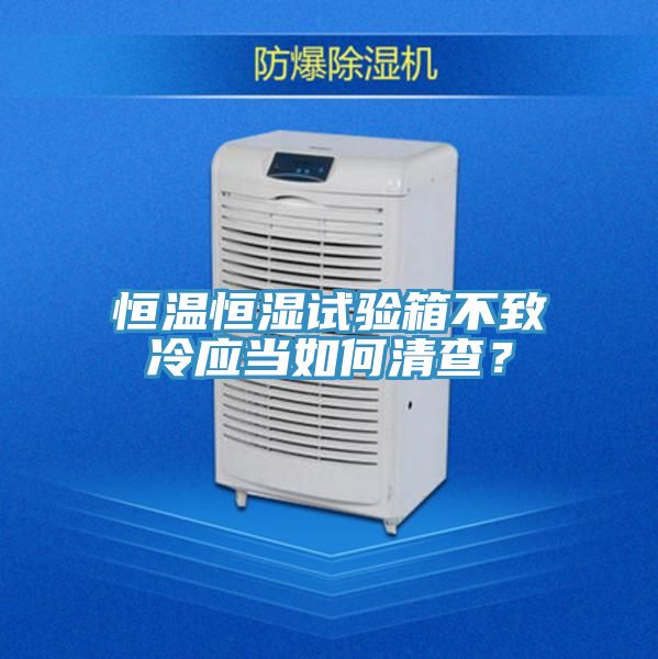 恒溫恒濕試驗箱不致冷應當如何清查？