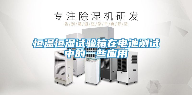 恒溫恒濕試驗箱在電池測試中的一些應用