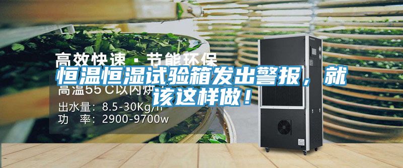 恒溫恒濕試驗箱發出警報，就該這樣做！